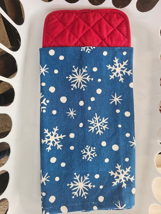 Blue Snowflake Winter Towel