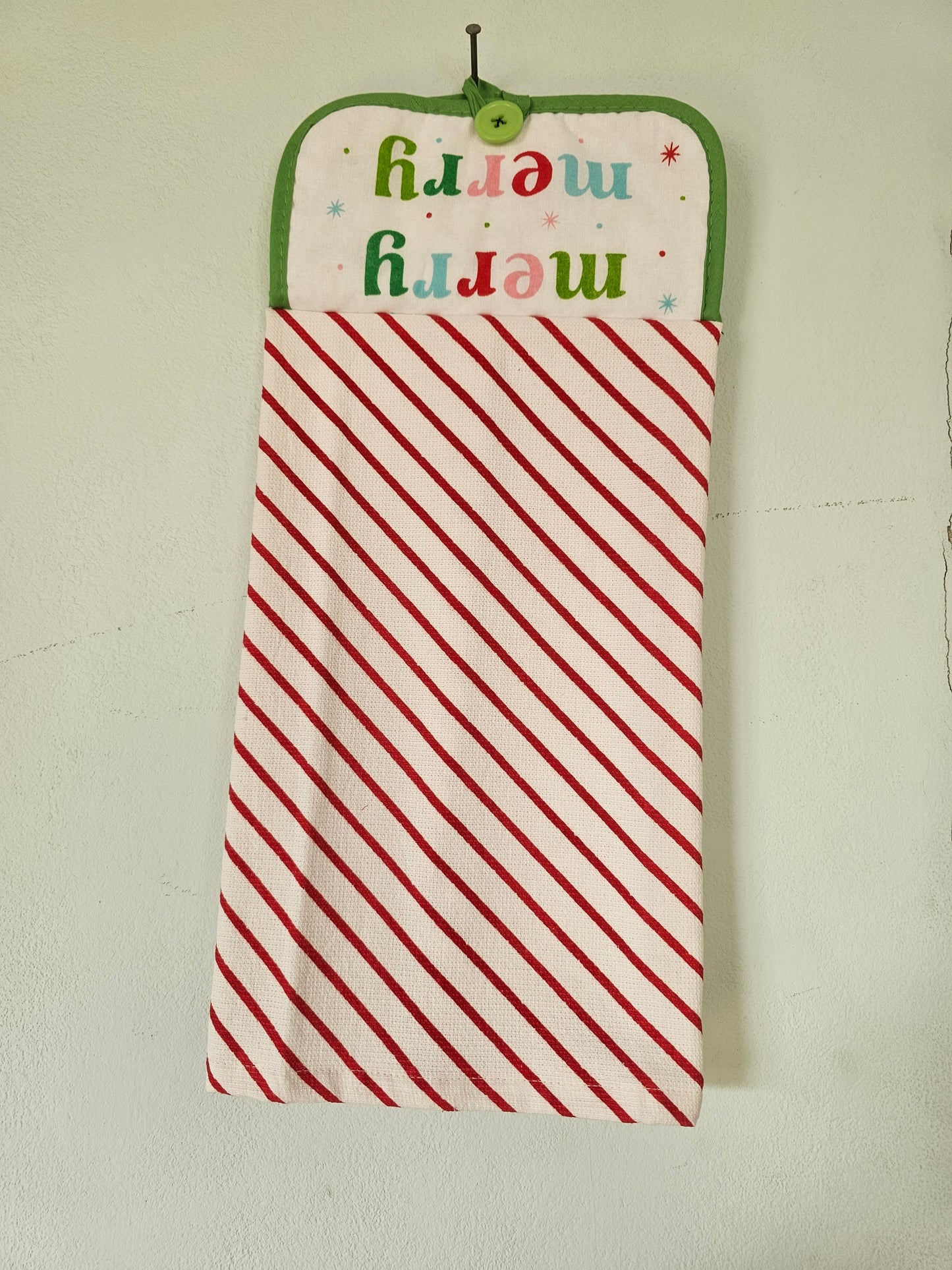 Red Stripe Holiday Towel