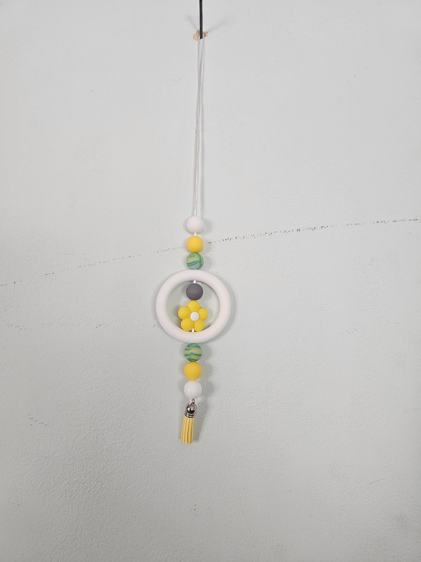 Yellow Flower Rearview Mirror Hanger