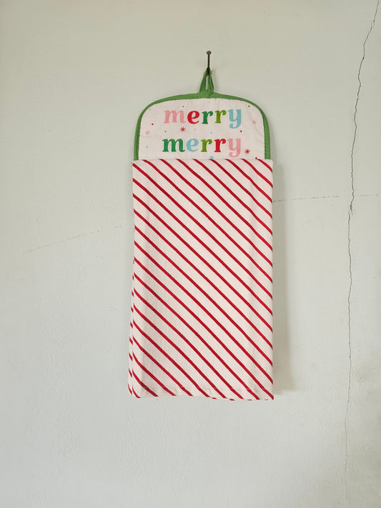 Red Stripe Holiday Towel